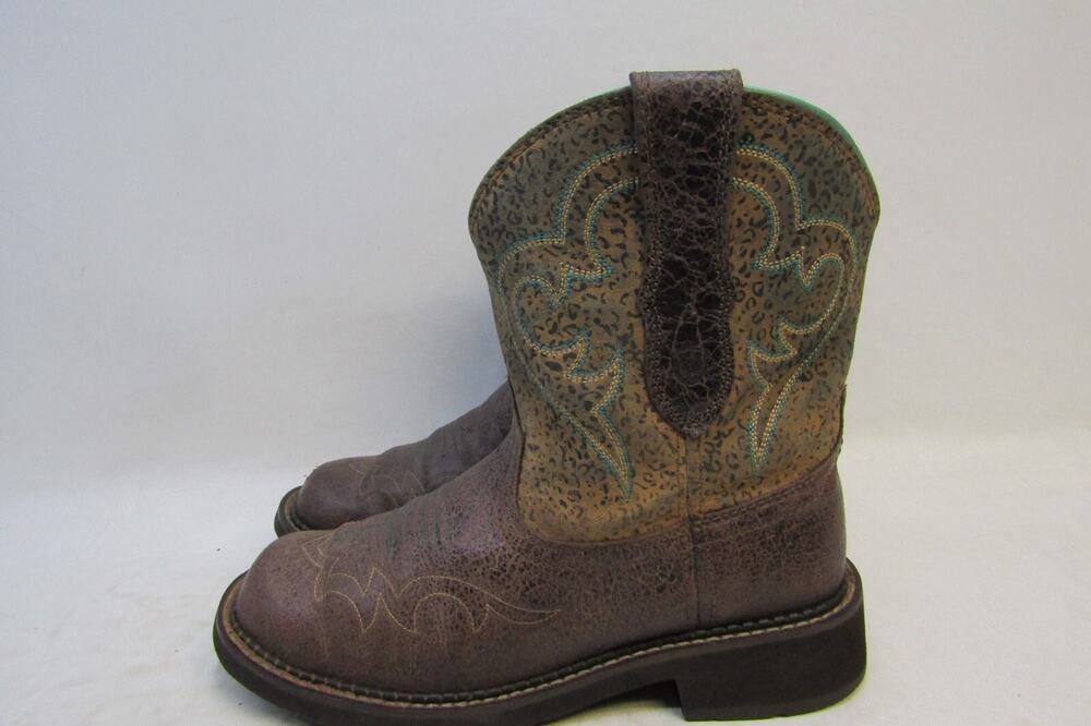 Ariat Fatbaby Womens Size 9 B Brown Leather Cheetah Cowboy Western Boots